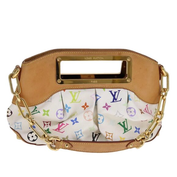 LOUIS VUITTON Monogram Multicolor Judy PM Shoulder Bag White M40257 Auth - Picture 1 of 16